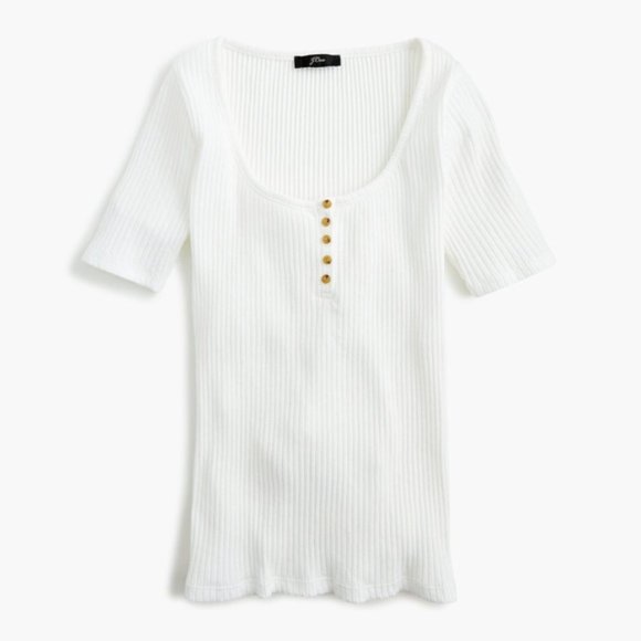 J. Crew Tops - J. Crew Ribbed Cotton Henley